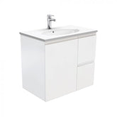 Fienza 750mm Rotondo Top With Fingerpull Cabinet Wall Hung - Gloss White